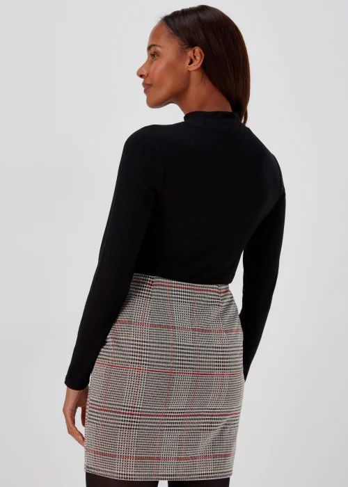 Grey Check Textured Mini Skirt - Size 8 Image 2