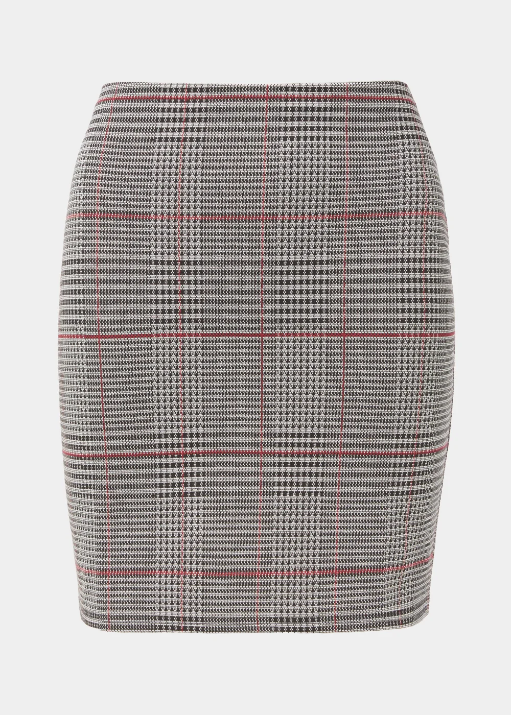 Grey Check Textured Mini Skirt - Size 8 Image 5