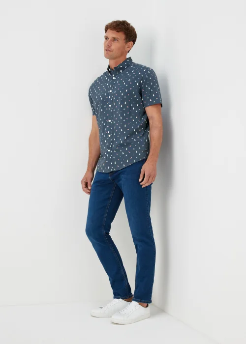 Navy Christmas Print Shirt - S Image 4