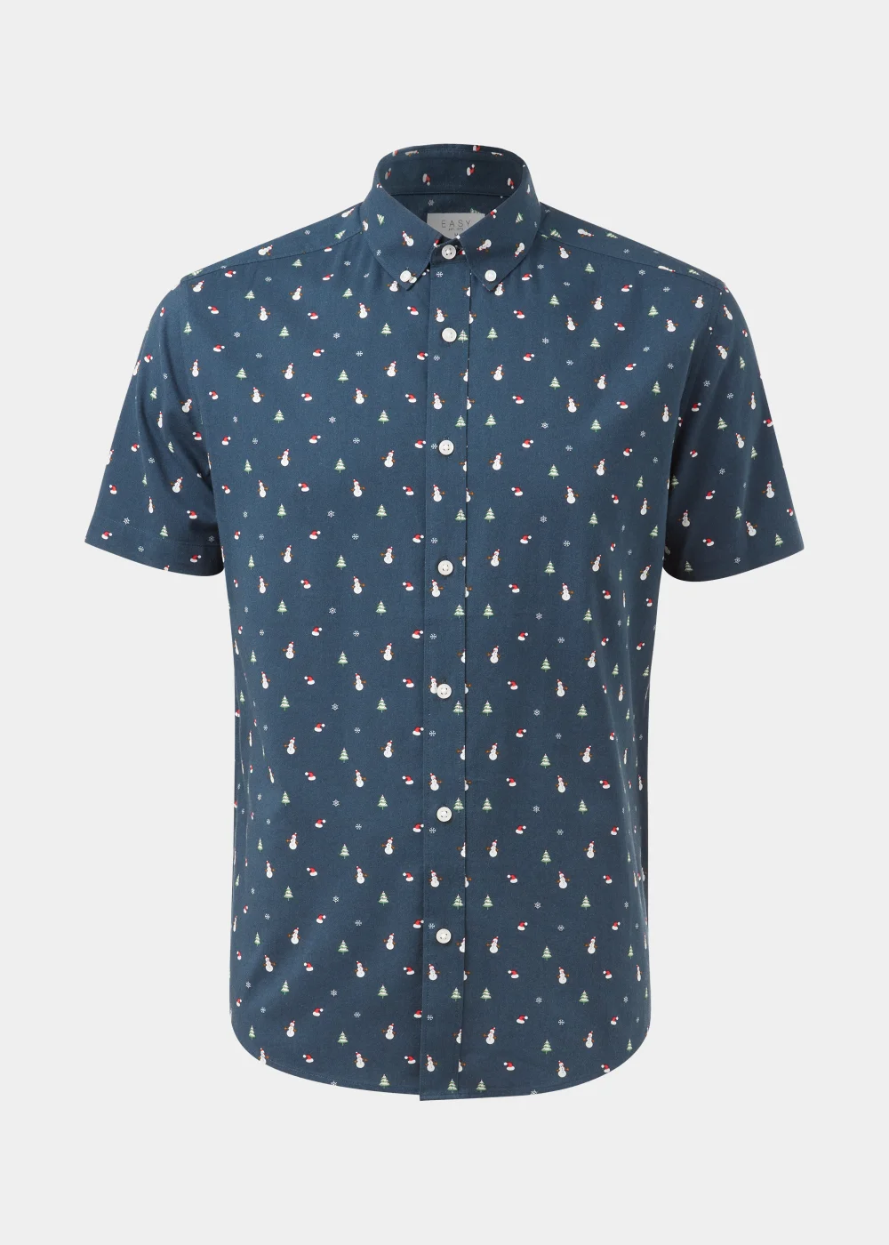 Navy Christmas Print Shirt - S Image 5