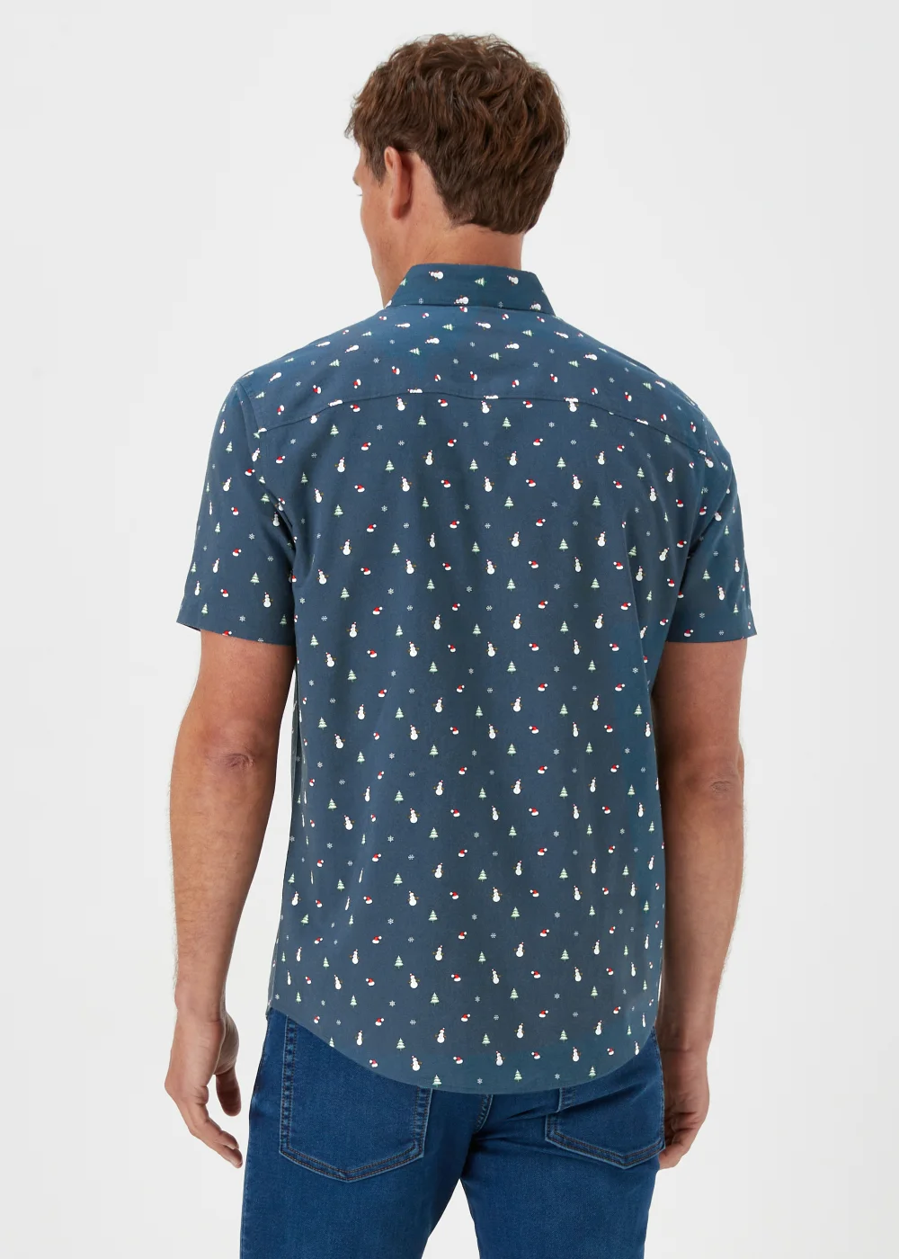 Navy Christmas Print Shirt - S Image 2