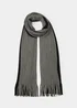 Black & Grey Thick Woven Scarf - One Size Image 1