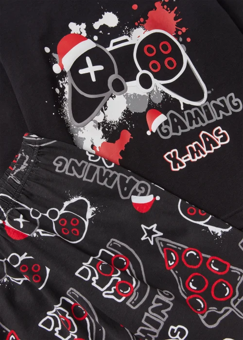 Kids Black Graffiti Pizza Pyjama Set (4-13yrs) - Age 4 Years Image 2