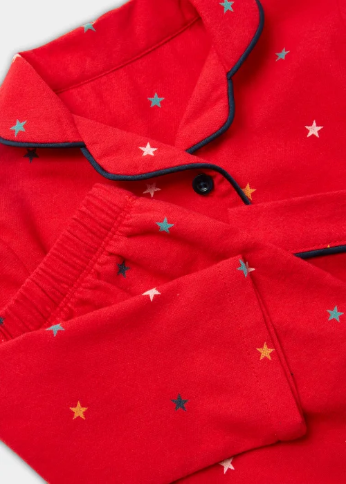 Kids Red Star Print Traditional Pyjama Set (9mths-5yrs) - Age 9 - 12 Months Image 2