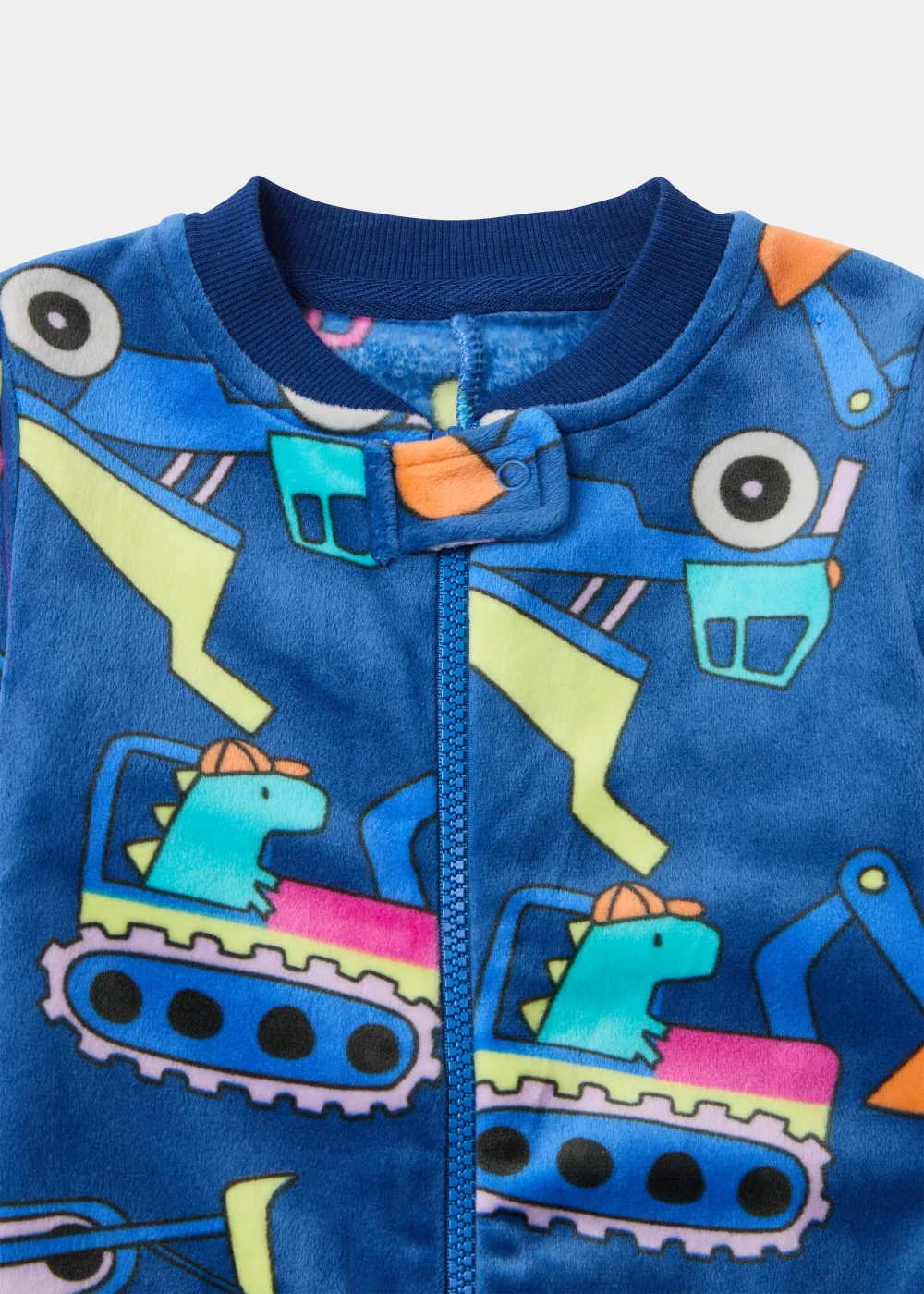 Boys Navy Digger Footless Onesie (9mths-5yrs) - Age 9 - 12 Months Image 2