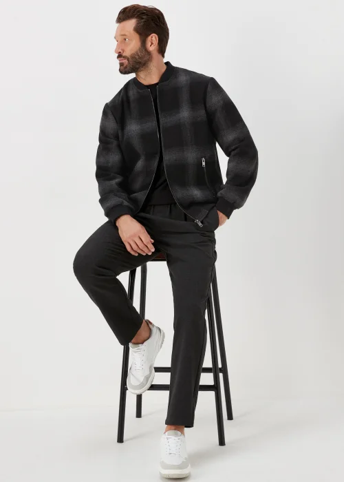 Charcoal Check Bomber Jacket - S Image 4