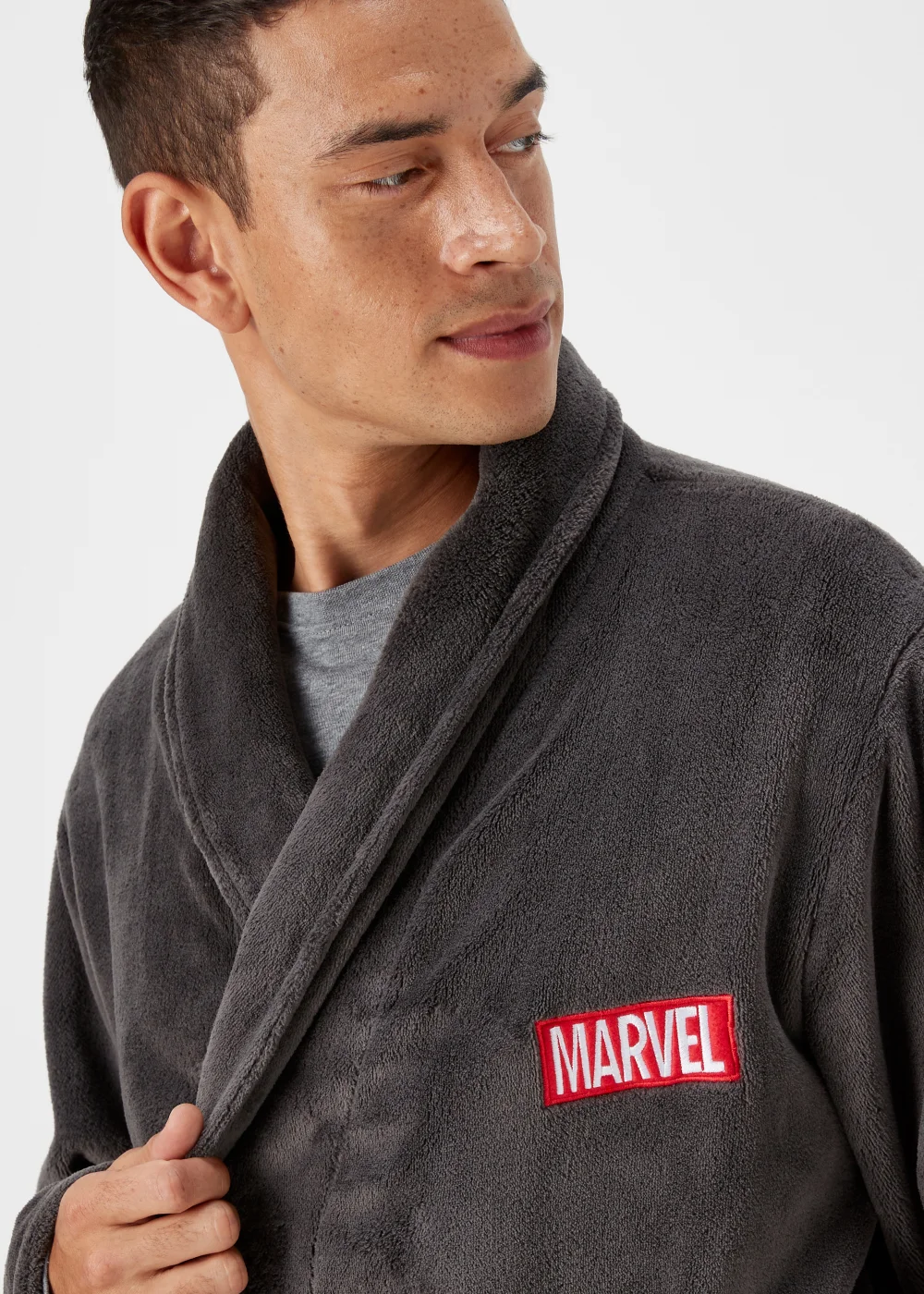 Grey Marvel Dressing Gown - Small Image 3