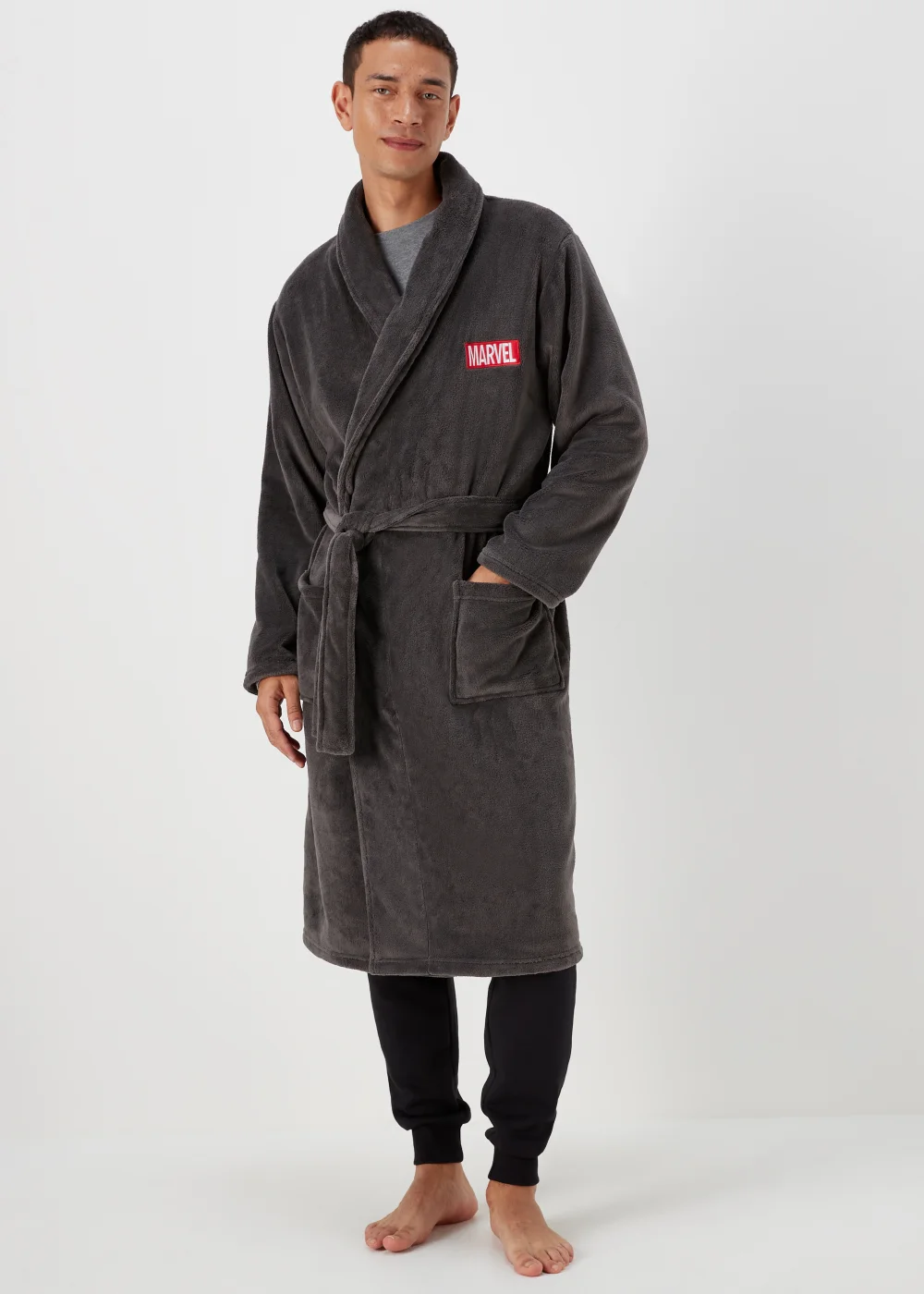 Grey Marvel Dressing Gown - Small Image 1