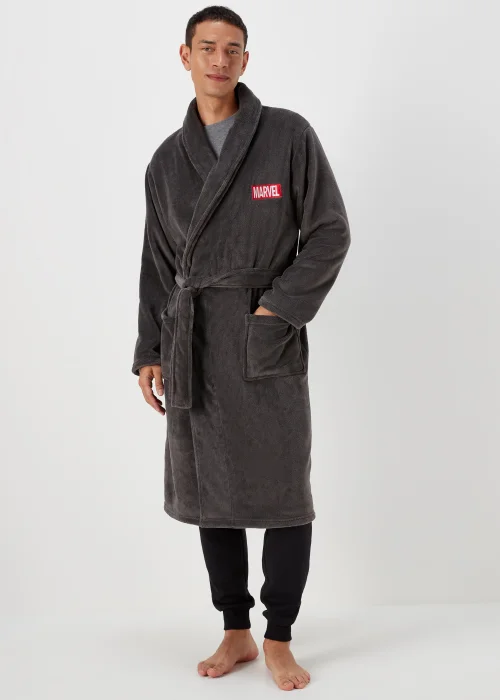 Grey Marvel Dressing Gown - Small Image 1