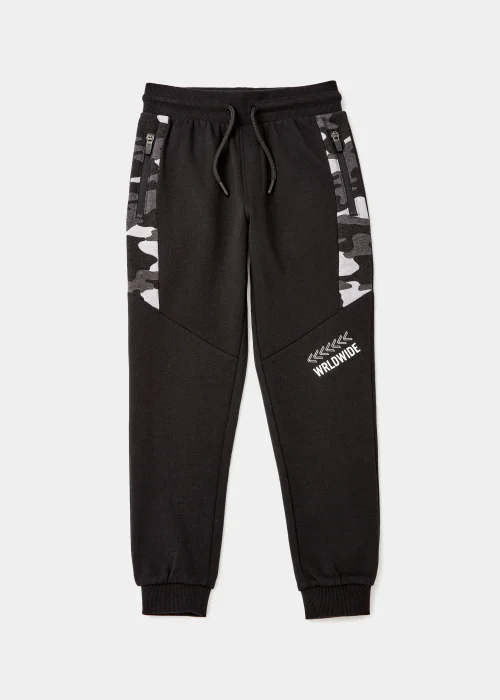 Boys Black Camo Co-Ord Joggers (4-13yrs) - Age 4 Years Image 1