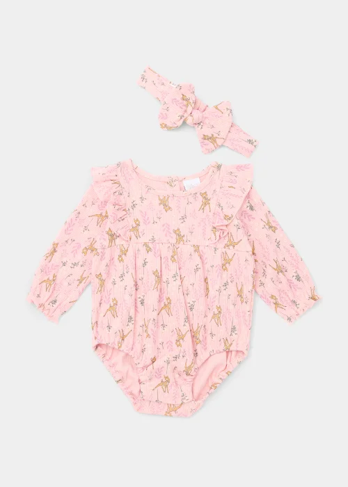 Kids Pink Disney Bambi Romper & Headband Set (Newborn-12mths) - 0-3 months Image 1