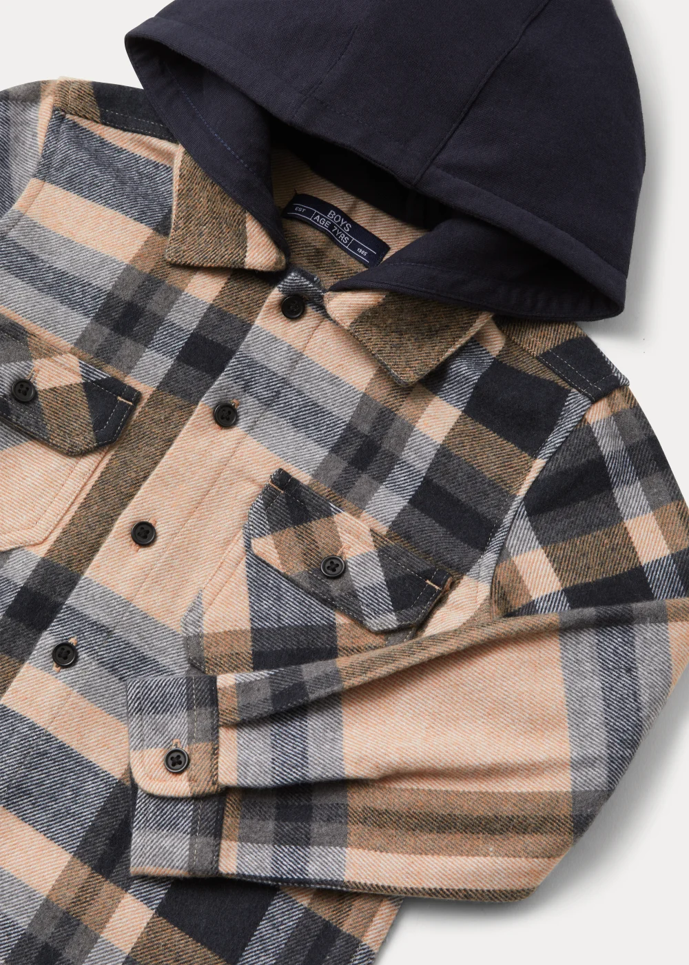 Boys Navy Hooded Shacket (4-13yrs) - Age 4 Years Image 2