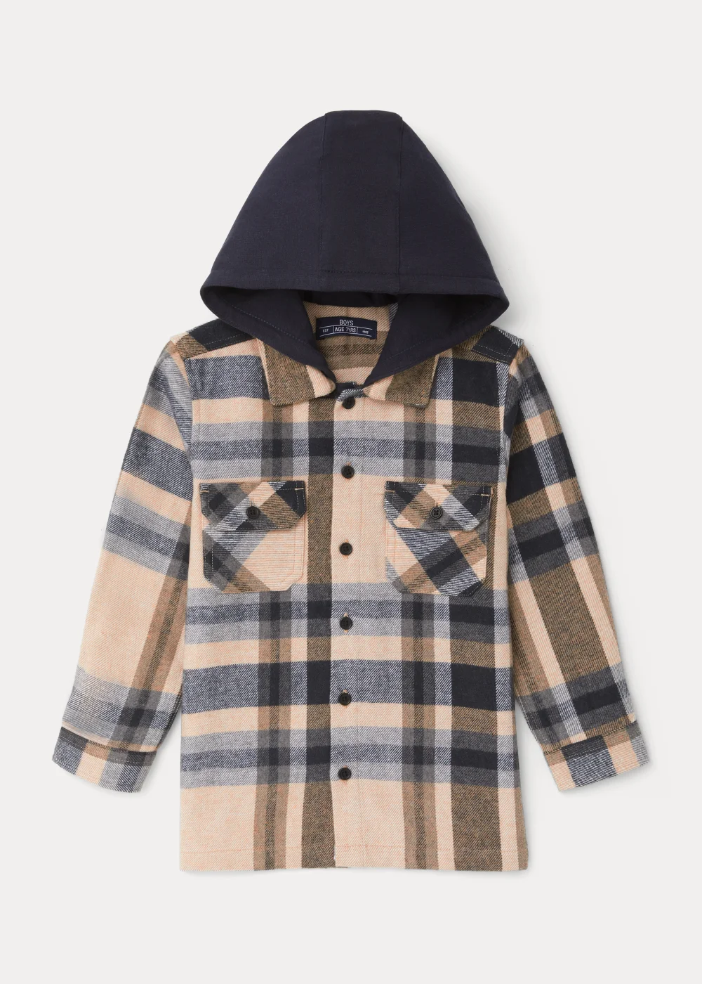 Boys Navy Hooded Shacket (4-13yrs) - Age 4 Years Image 1