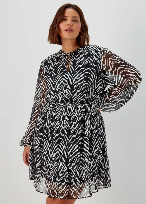 Papaya Curve Multicoloured Print Chiffon Mini Dress - 18 Image 1