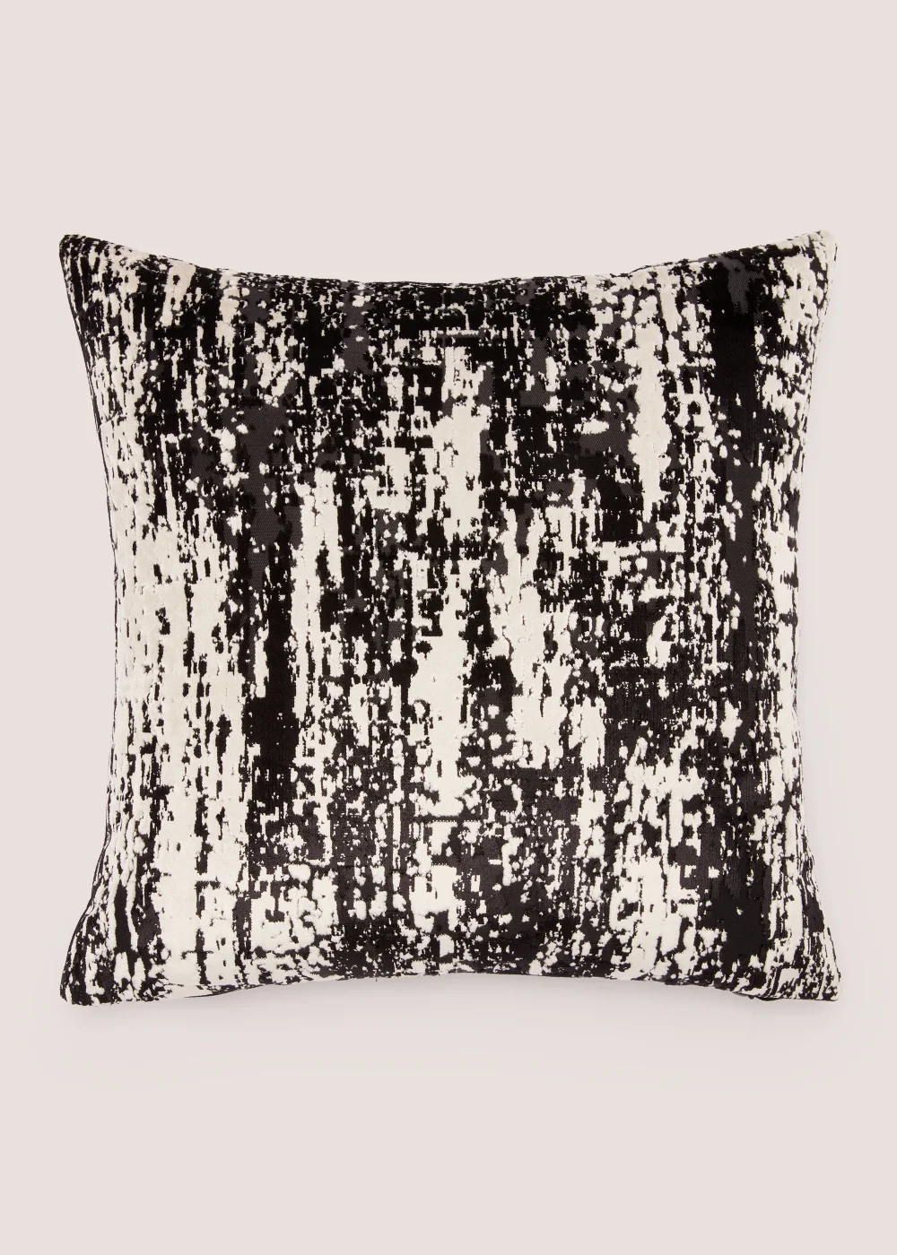 Black & White Mottled Stripe Cushion Image 1