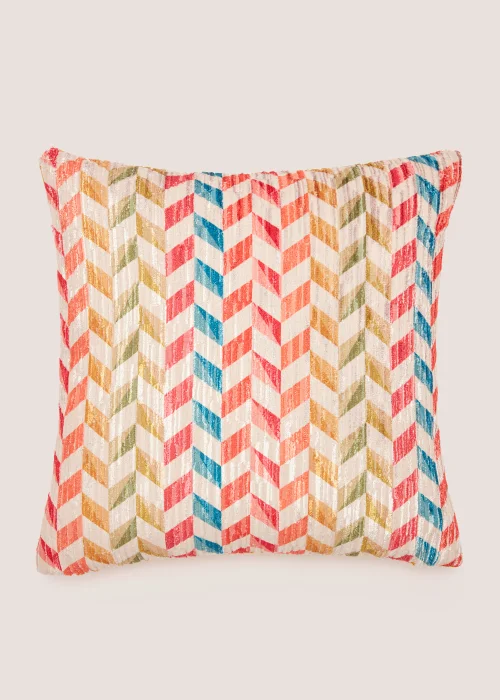 Rainbow Chevron Cushion (43cm x 43cm) Image 1