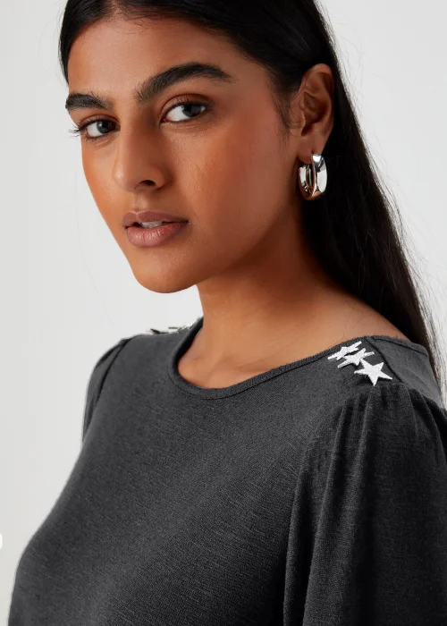Black Star Jersey Long Sleeve Top - 8 Image 3