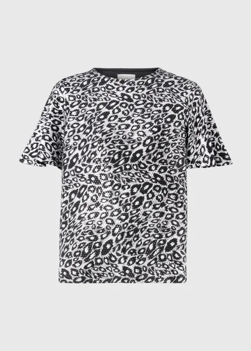 Silver Leopard Foil Top - Size 8 Image 5
