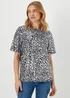 Silver Leopard Foil Top - Size 8 Image 1