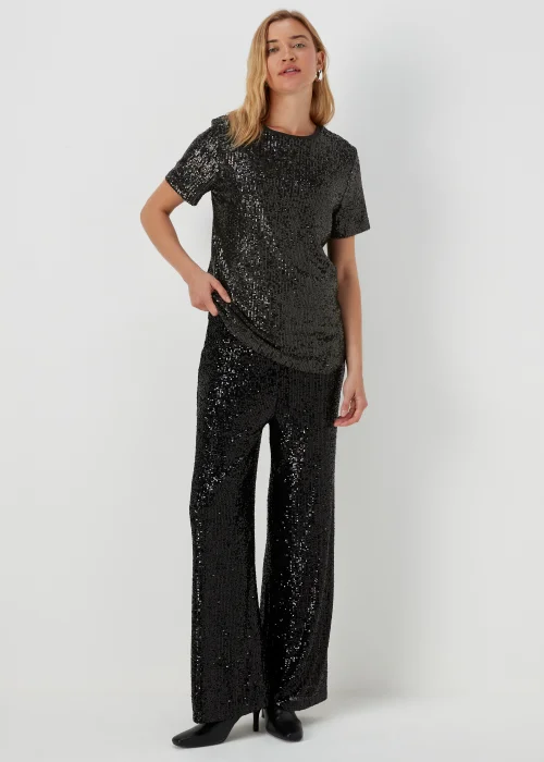 Black Sequin T-Shirt - 8 Image 1