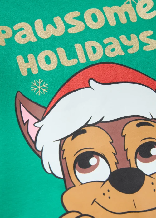 Kids Green Paw Patrol Christmas Sweatshirt (9mths-6yrs) - 1-1.5 Yrs Image 2