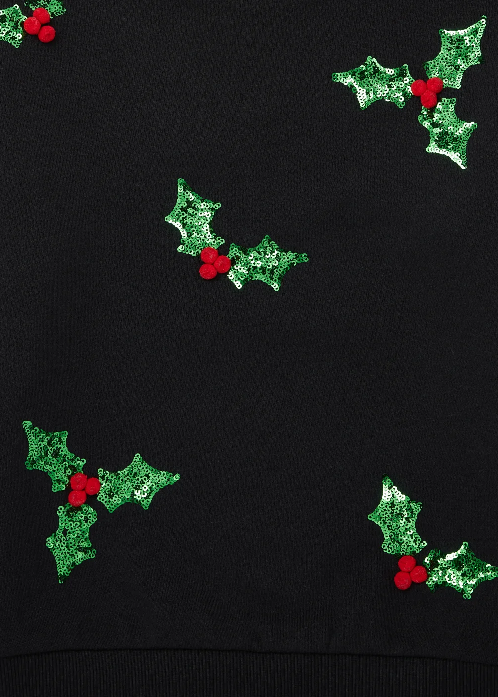 Black Christmas Holly Sweatshirt (4-12yrs) - 4 Yrs Image 2