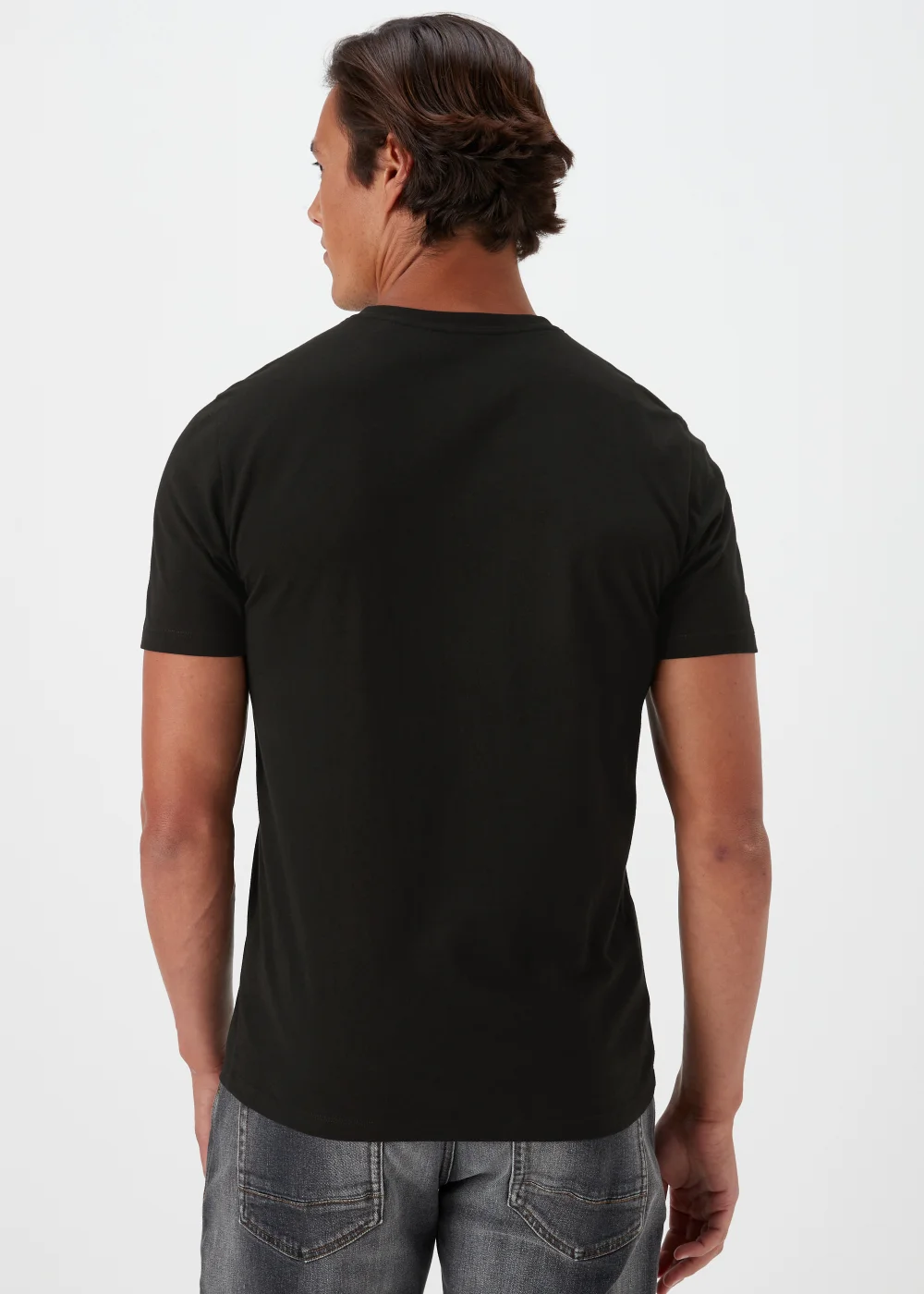 Black Essential V-Neck T-Shirt - S Image 2