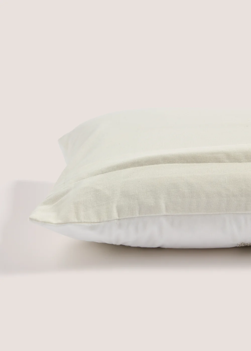 Cream Beaded Snowflake Cushion (30cm x 50cm) Image 2