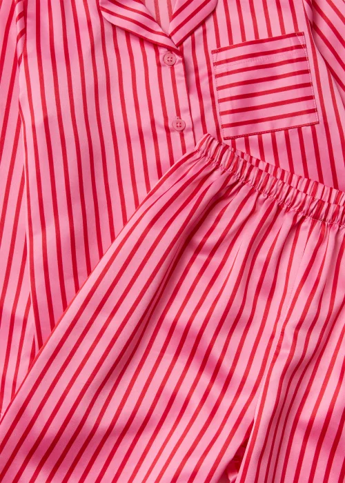 Girls Red & Pink Stripe Satin Pyjama Set (4-13yrs) - Age 4 Years Image 2