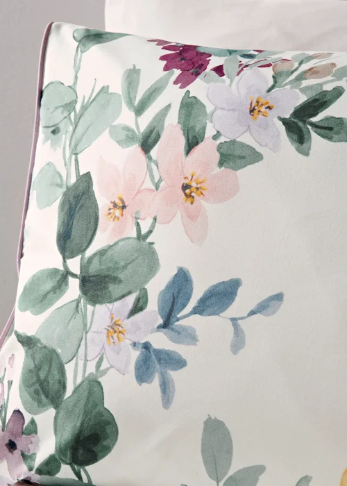 Multicoloured Trailing Floral 100% Cotton Reversible Duvet Cover - King Image 2