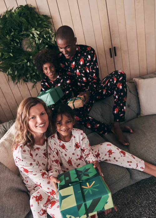 Girls Cream Dancing Santa Christmas Pyjama Set (4-13yrs) - Age 4 Years Image 3