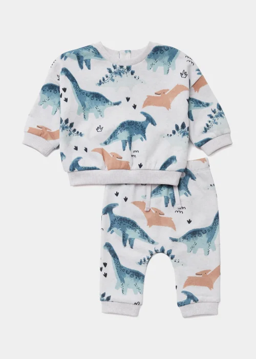 Baby Oatmeal Dinosaur Sweatshirt & Joggers Set (Newborn-23mths) - 0-3 months Image 1