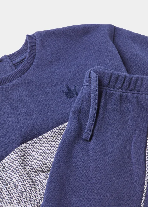 Baby Navy Smart Sweatshirt & Joggers Set (Newborn-23mths) - 0-3 months Image 2