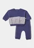 Baby Navy Smart Sweatshirt & Joggers Set (Newborn-23mths) - 0-3 months Image 1