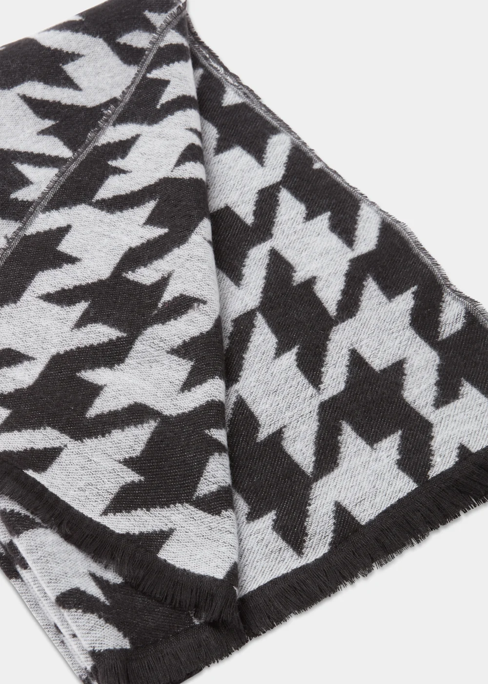 Black & White Dogtooth Lightweight Scarf - One Size Image 2