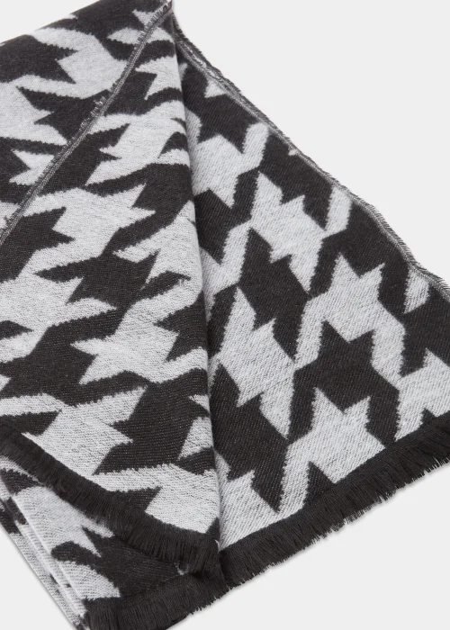Black & White Dogtooth Lightweight Scarf - One Size Image 2
