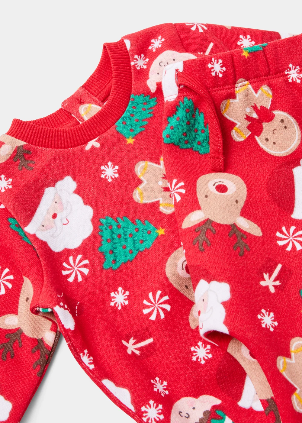 Baby Red Christmas Print Sweatshirt & Joggers Set (Newborn-23mths) - 0-3 months Image 2