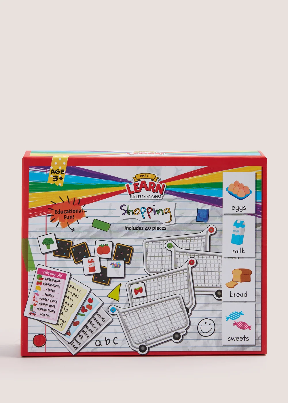 Kids 40 Piece Learn Shopping Set (19cm x 14cm x 1cm) Image 1