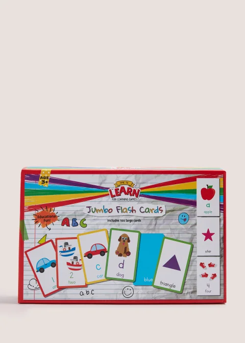 Kids Learn Jumbo Flash Cards (25cm x 11cm x 2cm) Image 1