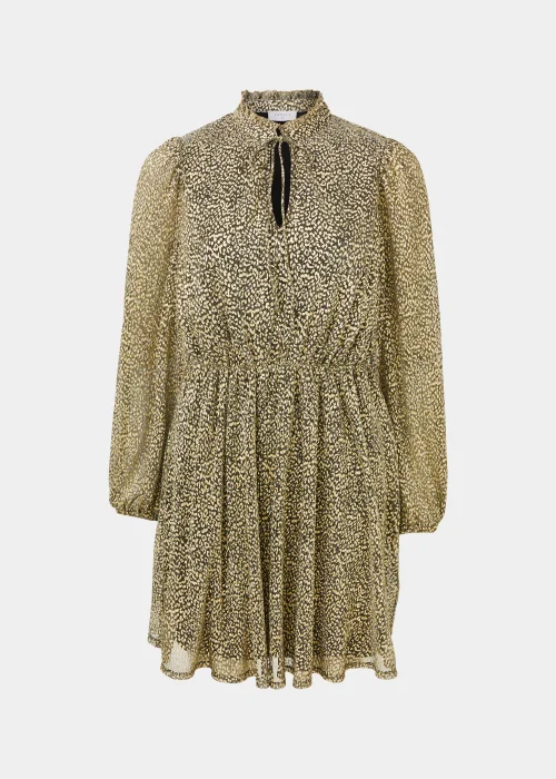 Gold Animal Print Mini Dress - 8 Image 5