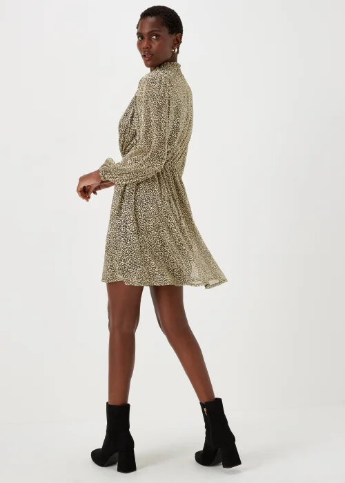 Gold Animal Print Mini Dress - 8 Image 2