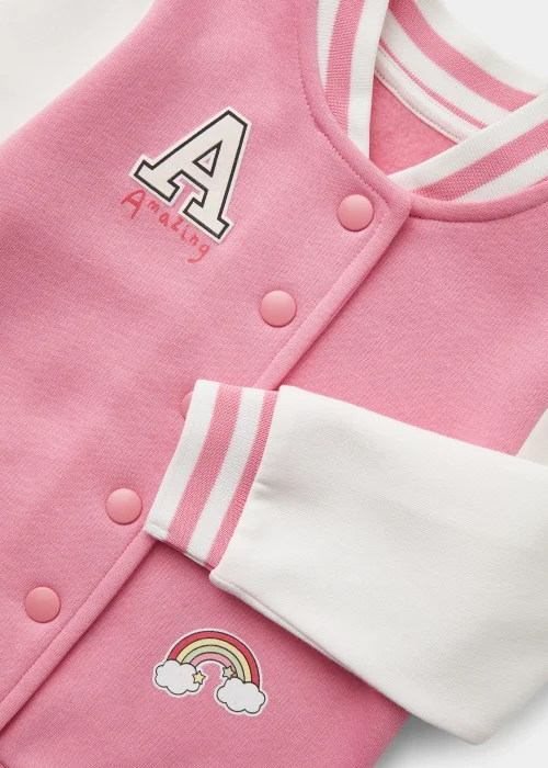 Girls Pink College Jacket (9mths-6yrs) - Age 9 - 12 Months Image 2