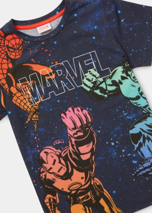 Kids Navy Marvel Splatter T-Shirt (4-13yrs) - Age 4 Years Image 2