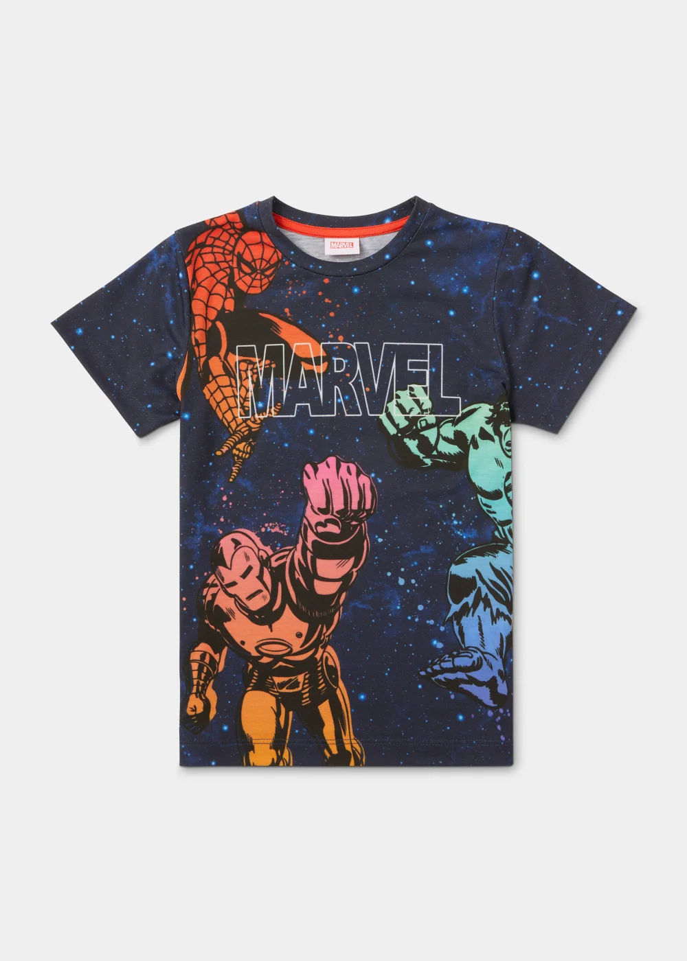 Kids Navy Marvel Splatter T-Shirt (4-13yrs) - Age 4 Years Image 1