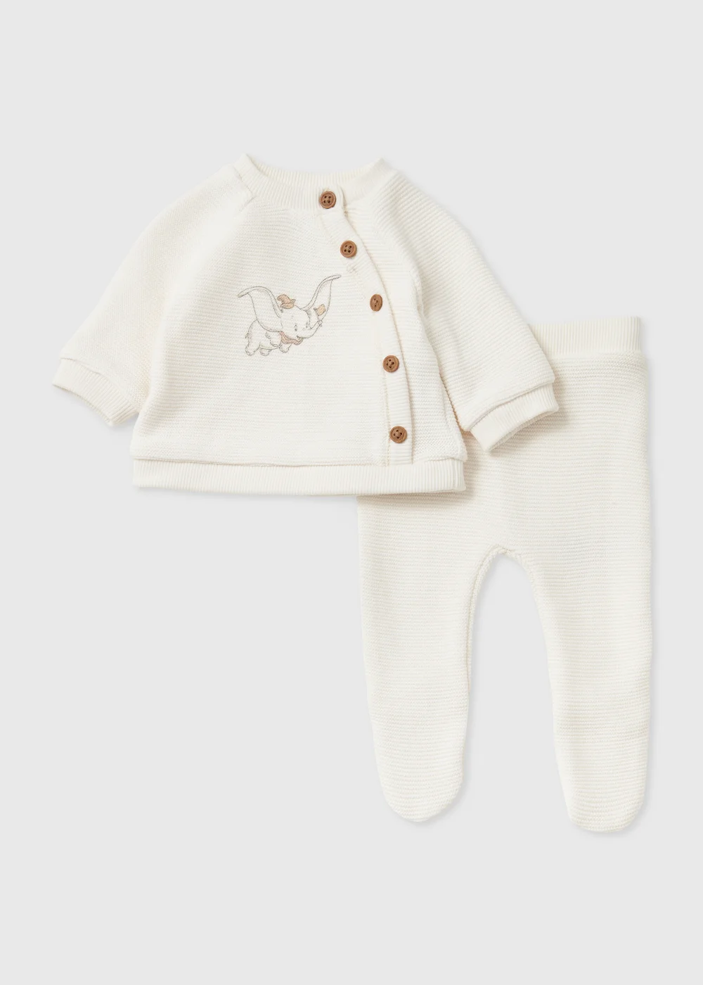 Baby Cream Dumbo Print Sweatshirt & Leggings Set (Newborn-12mths) - 0-3 months Image 1
