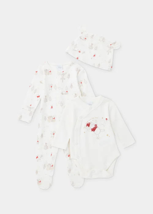 Baby 3 Piece Disney Winnie the Pooh Christmas Set (Newborn-12mths) - Newborn Image 1