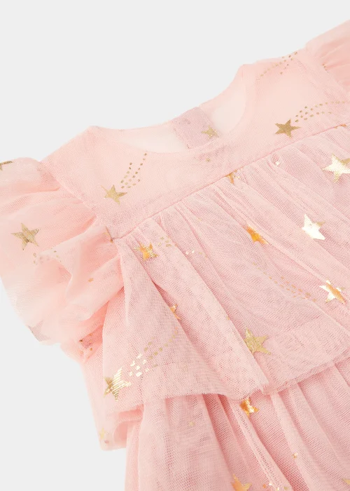 Girls Pink Star Tiered Mesh Dress (9mths-6yrs) - 1-1.5 Yrs Image 2