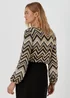 Gold Zigzag Long Sleeve Top - Size 8 Image 2