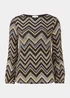 Gold Zigzag Long Sleeve Top - Size 8 Image 5