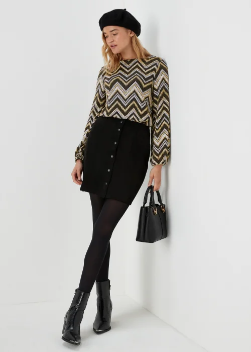 Gold Zigzag Long Sleeve Top - Size 8 Image 4